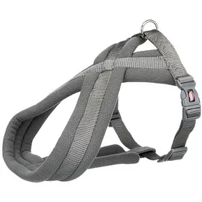 Nylonový postroj PREMIUM podšitý - grafit L-XL: hruď: 70-110cm/25mm