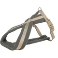 Nylonový postroj PREMIUM podšitý, písková/grafitL-XL:hruď:70-110cm/25mm