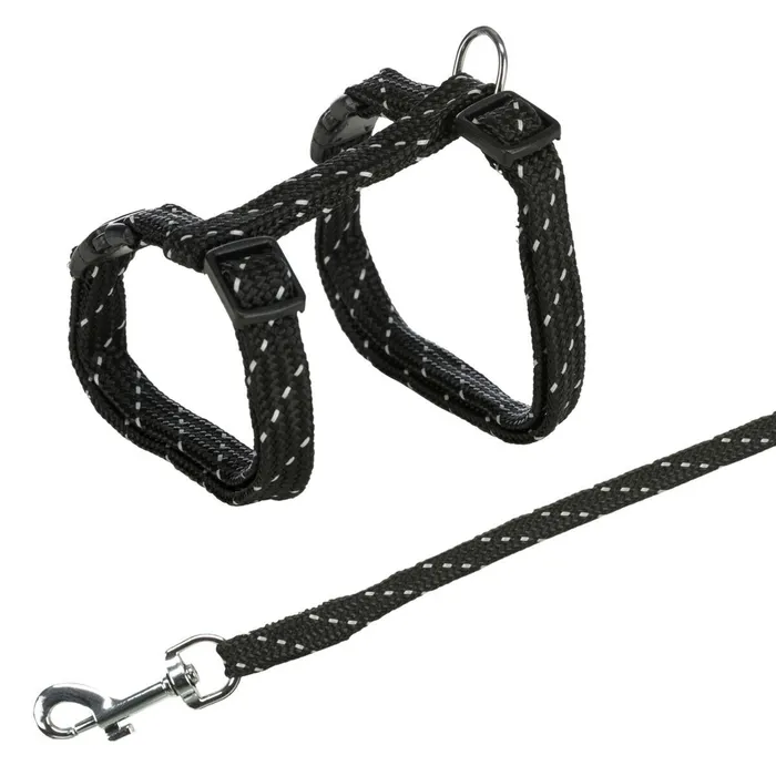 Hlavný obrázok produktu Nylonový postroj reflexní pro koťata, nylon 18-35cm/10mm1,3m