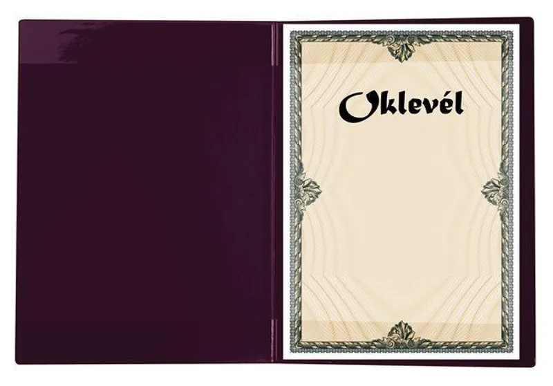 Hlavný obrázok produktu Obal na certifikáty plyšový, A4, VICTORIA, vínový