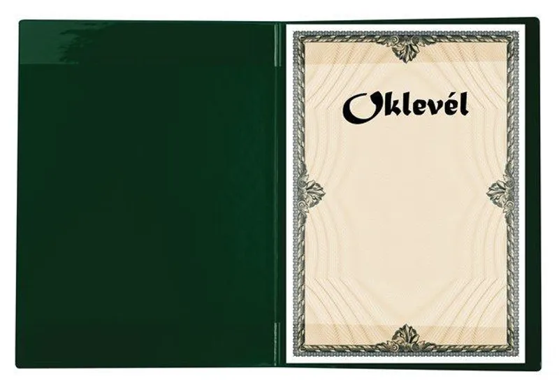 Hlavný obrázok produktu Obal na certifikáty plyšový, A4, VICTORIA, zelený