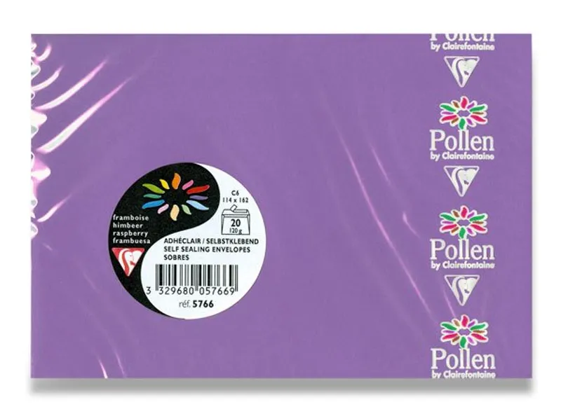 Hlavný obrázok produktu Obálka Clairefontaine, C6, fialová, 20 ks