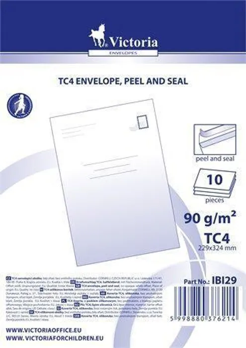 Hlavný obrázok produktu Obálka, TC4, samolepicí s odtrhovacím pruhem, VICTORIA