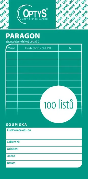Hlavný obrázok produktu Obchodní paragon, 100 listů 1070