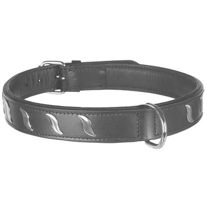 Hlavný obrázok produktu Obojek ACTIVE kožený - černý L-XL:57-66cm/30mm