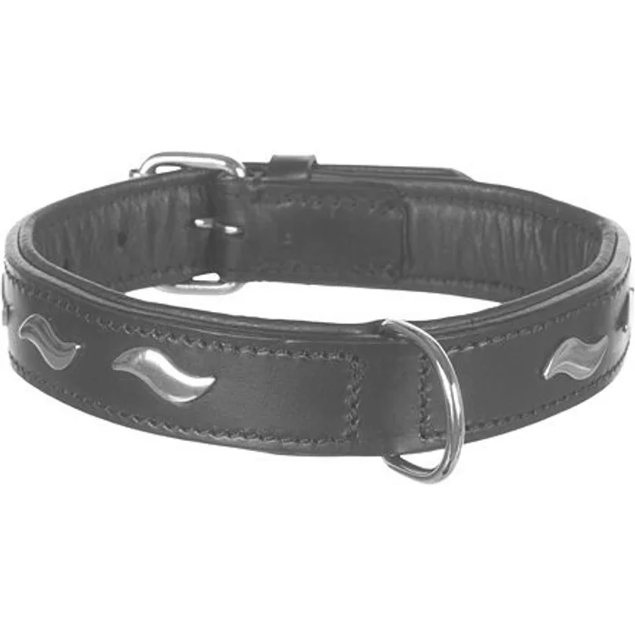 Hlavný obrázok produktu Obojek ACTIVE kožený - černý M:37-44cm/25mm