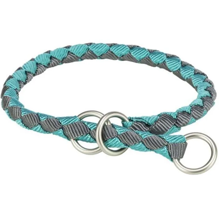 Hlavný obrázok produktu Obojek CAVO kulatý polostahovací, aqua/grafit L: 47-55cm/ o18mm