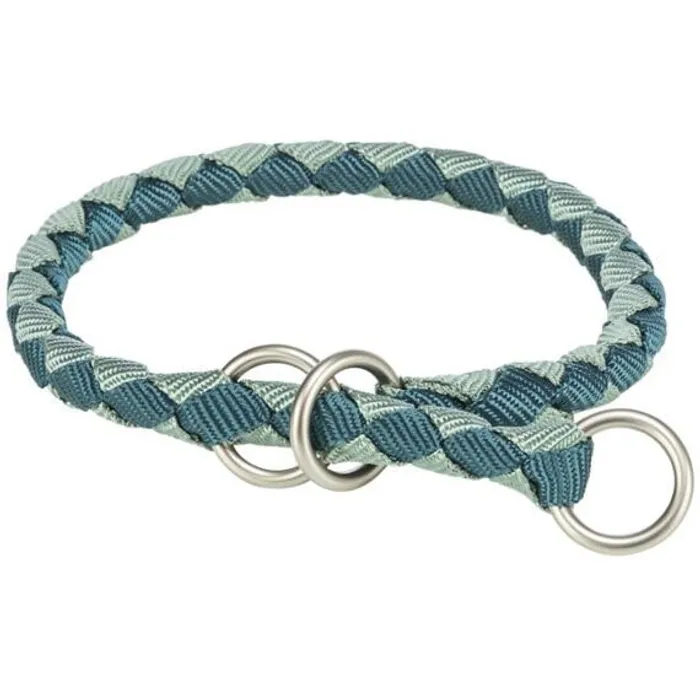 Hlavný obrázok produktu Obojek CAVO kulatý polostahovací, petrolejová/šalvějová M: 39-45cm/ o12mm