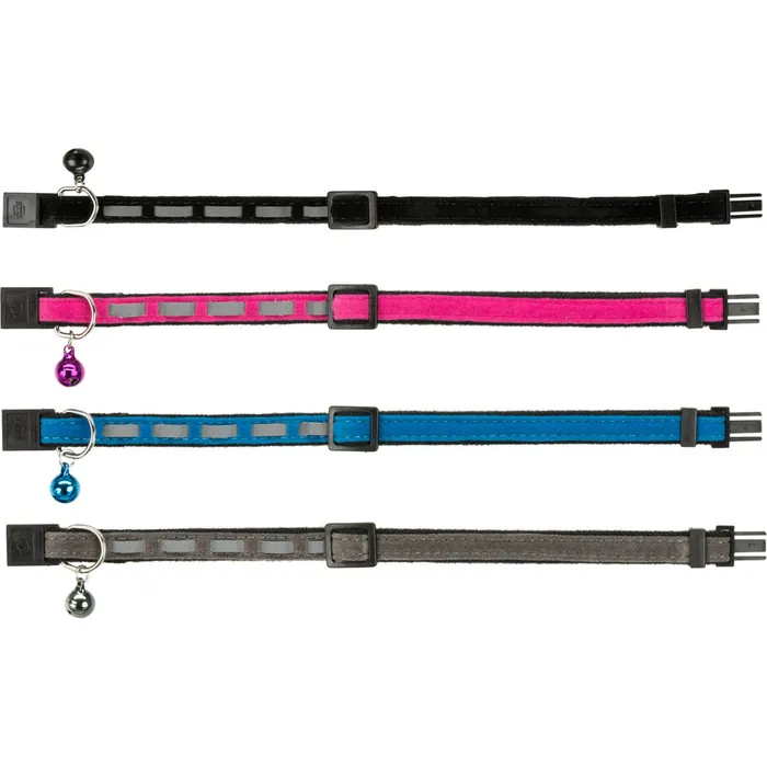 Hlavný obrázok produktu Obojek pro kočku reflexní, sametový 22-36 cm