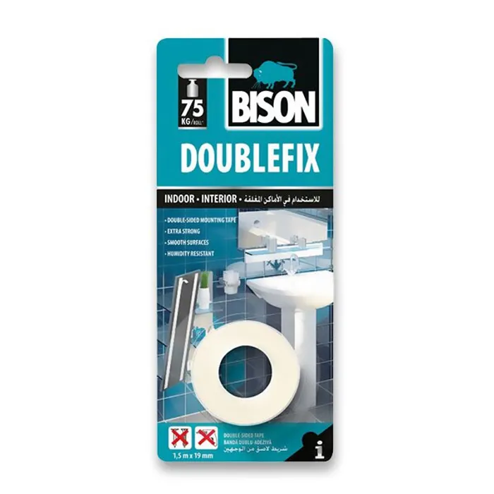 Hlavný obrázok produktu Oboustranná lepicí páska Bison Double fix 19 mm x 1,5 m