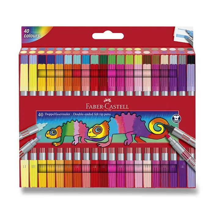 Hlavný obrázok produktu Oboustranné dětské fixy Faber-Castell 40 barev