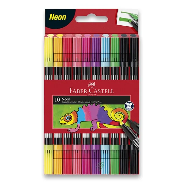 Hlavný obrázok produktu Oboustranné dětské fixy Faber-Castell Neon 10 barev