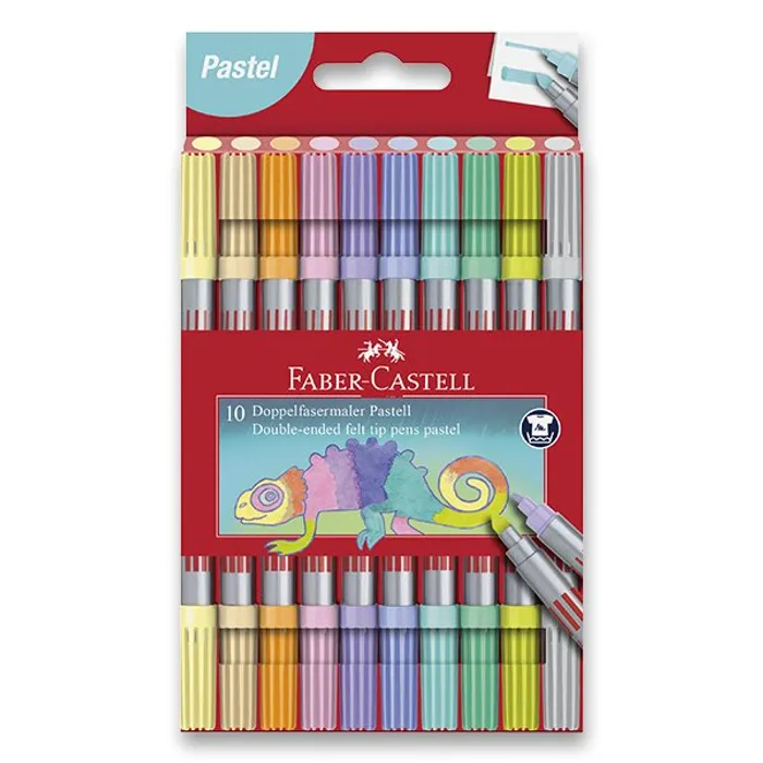 Hlavný obrázok produktu Oboustranné dětské fixy Faber-Castell Pastel 10 barev