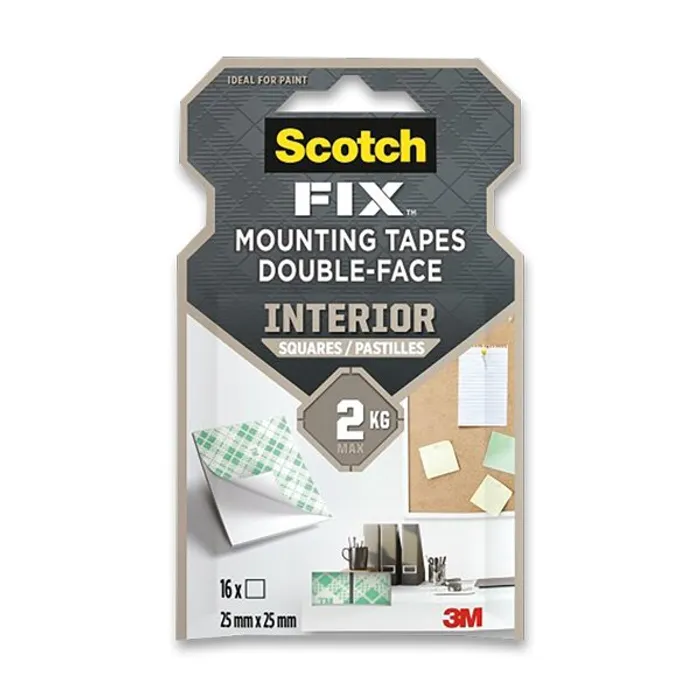 Hlavný obrázok produktu Oboustranně lepicí montážní čtverečky 3M Scotch čtverečky 25 x 25 mm, 16 ks