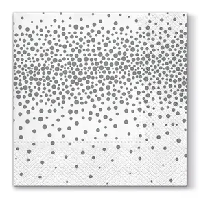 Obrúsky PAW L 33x33cm 3 vrst. Confetti - Silver [20 ks]