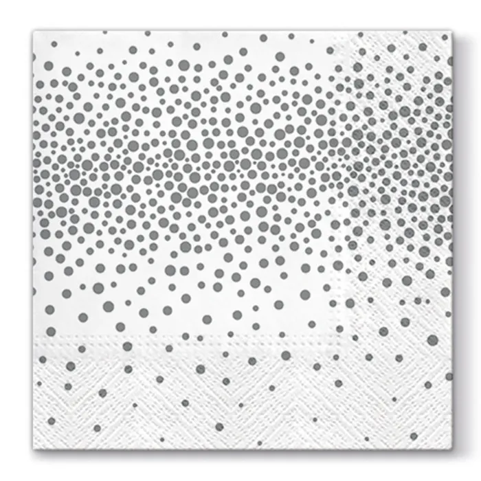 Hlavný obrázok produktu Obrousky PAW L 33x33cm 3 vrst. Confetti - Silver [20 ks]