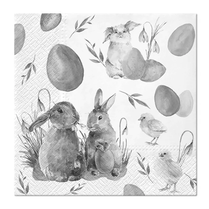 Hlavný obrázok produktu Obrúsky PAW L 33x33cm Bunnies with Chicken