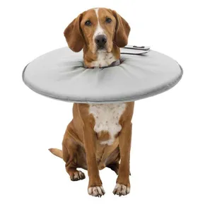 Ochranný mäkký golier "disk", L-XL: 53-56 cm/27 cm, polyester/pena, sivá