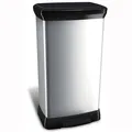 Pedálový odpadkový kôš, plastový, 50 l, CURVER, čierno/strieborný