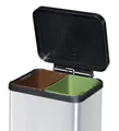 Odpadkový koš pro tříděný odpad, kovový, 2x11 litrů, VEPA BINS, šedý