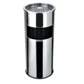 Odpadkový kôš s popolníkom, kovový, inox