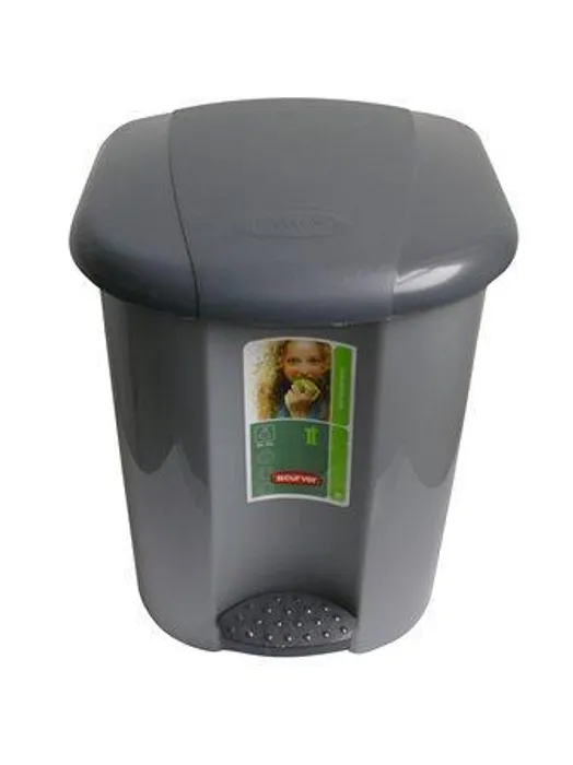 Hlavný obrázok produktu Odpadkový koš, šedá, pedálový, plastový, 15 l, CURVER