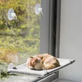 Ďalší obrázok produktu Odpočívadlo na pripevnenie na okno, velúr, 50 x 30 cm, sivá
