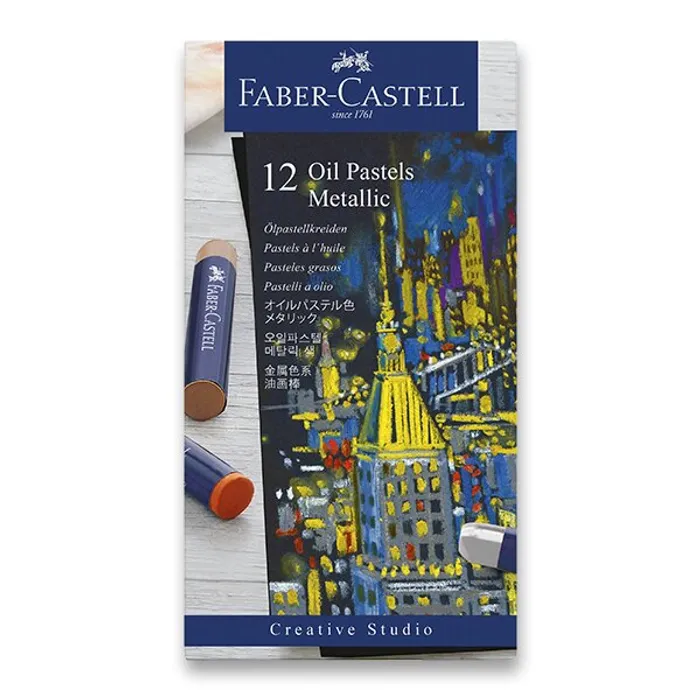 Hlavný obrázok produktu Olejové pastely Faber-Castell Metallic 12 barev 127014