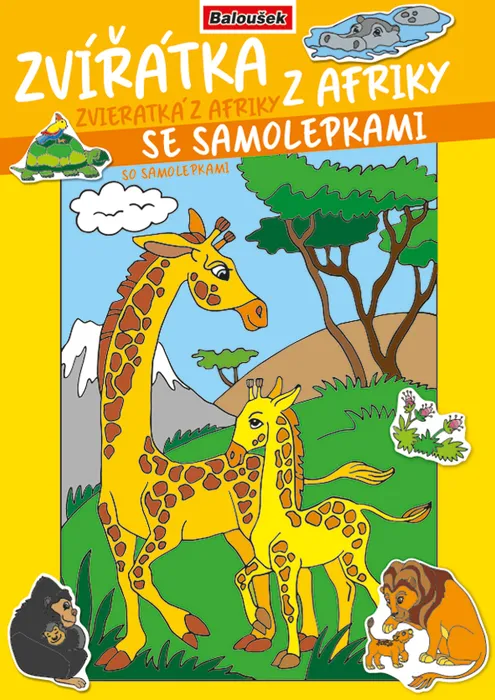 Hlavný obrázok produktu Omalovánka - A4 - se samolepkami - Zvířátka z Afriky