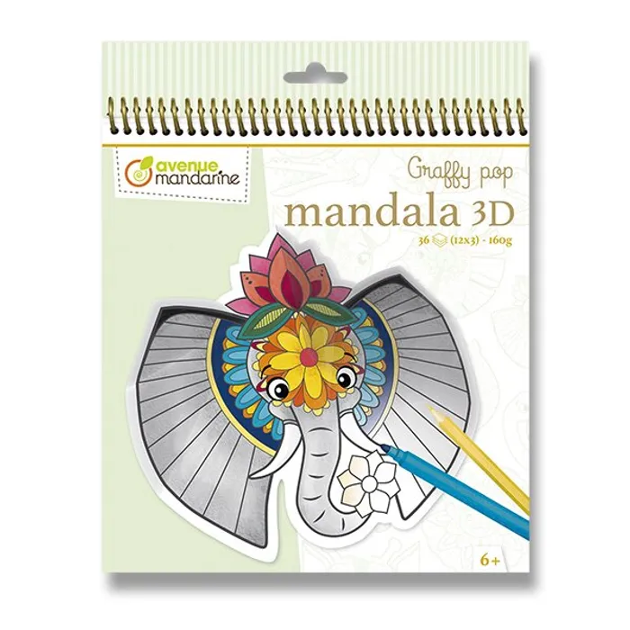 Hlavný obrázok produktu Omalovánky Avenue Mandarine Graffy Pop Mandala 3D Zvířátka savany