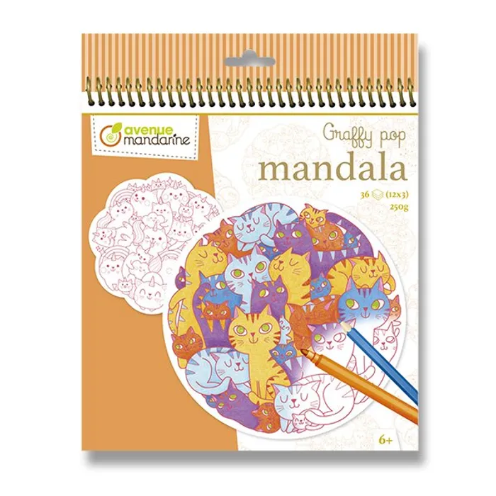 Hlavný obrázok produktu Omalovánky Avenue Mandarine Graffy Pop Mandala Kočičiky