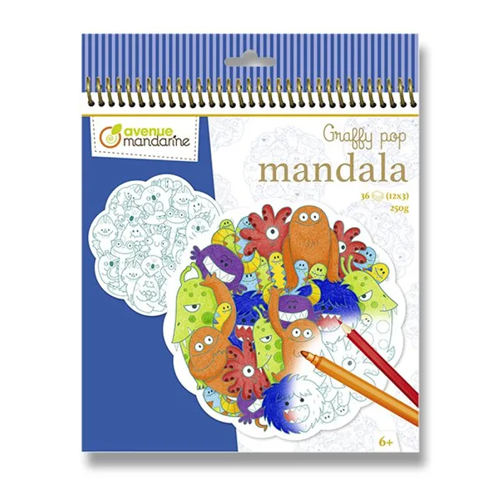 Hlavný obrázok produktu Omalovánky Avenue Mandarine Graffy Pop Mandala Příšerky