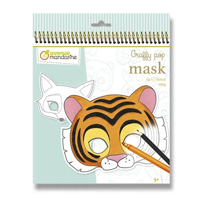 Hlavný obrázok produktu Omalovánky Avenue Mandarine Graffy Pop Mask Zvířátka