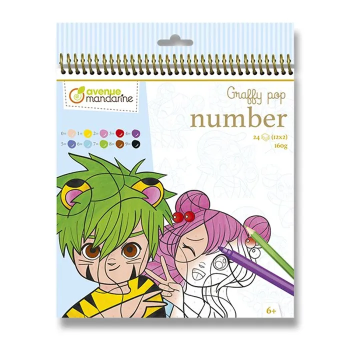 Hlavný obrázok produktu Omalovánky Avenue Mandarine Graffy Pop Number Manga