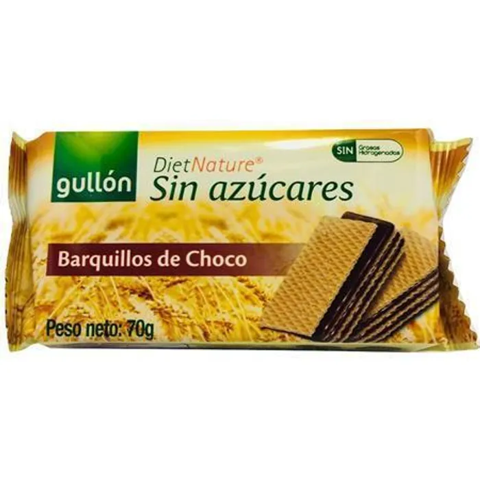 Hlavný obrázok produktu Oplatky, kakaová, bez cukru, 70 g, GULLÓN