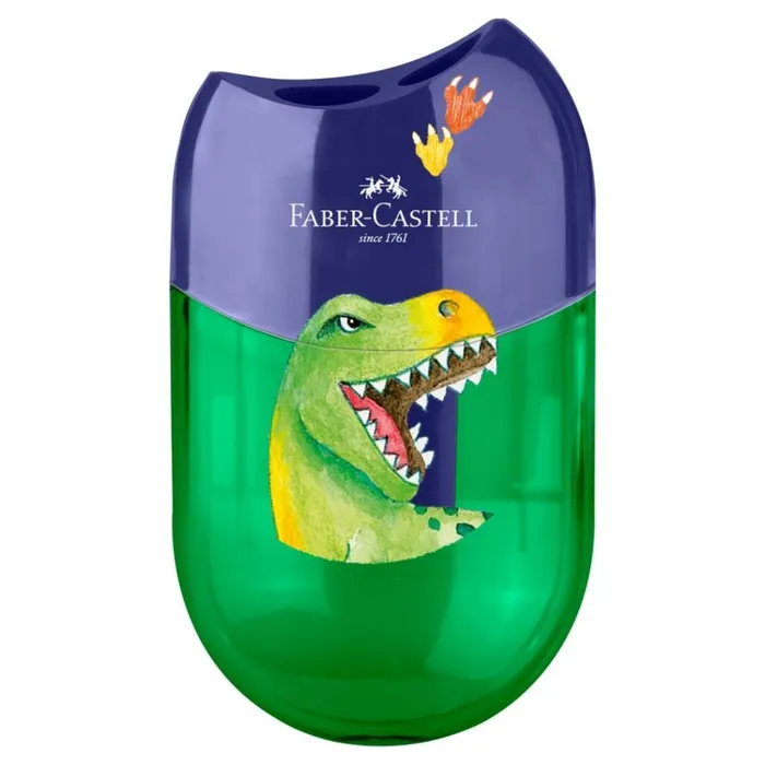 Hlavný obrázok produktu Ořezávátko Faber-Castell Dinosaurus 2 otvory, s odpadní nádobkou