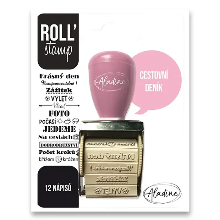 Hlavný obrázok produktu Otočné razítko s nápisy Aladine ROLL Stamp Cestovní deník