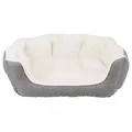 Ďalší obrázok produktu Oválny pelech DAVIN s plyšom 60 x 45 cm šedo/krémový