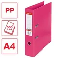 Zakladač pákový Standard, ochranné spodné kovanie, fialová (fuchsie), 75 mm, A4, PP, ESSELTE