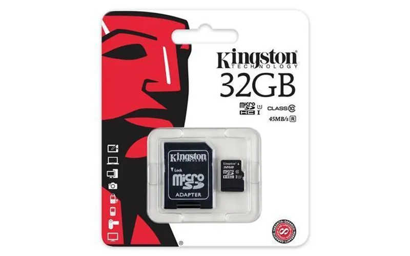 Hlavný obrázok produktu Paměťová karta Micro SD, 32GB, Class 10, s adaptérem, KINGSTON