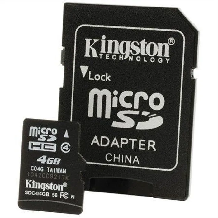 Hlavný obrázok produktu Paměťová karta Micro SD, 4GB, Class 4,s adaptérem, KINGSTON