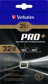 Pamäťová karta, microSDHC, 32 GB, Class 10 UHS I, s adaptérom, VERBATIM „PRO+“