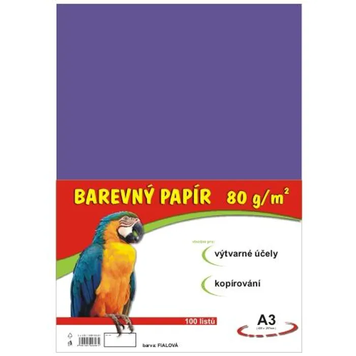 Hlavný obrázok produktu papír pro výtvarnou výchovu A3/100/80g fialový