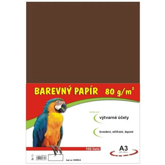 Hlavný obrázok produktu papír pro výtvarnou výchovu A3/100/80g hnědý