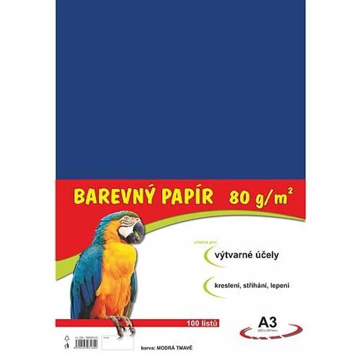 Hlavný obrázok produktu papír pro výtvarnou výchovu A3/100/80g tmavě modrý