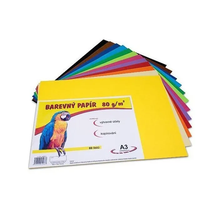 Hlavný obrázok produktu Papír pro výtvarnou výchovu A3/60/80g mix 12 barev