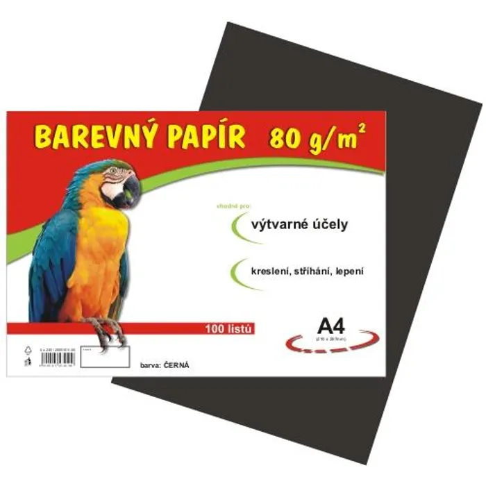 Hlavný obrázok produktu papír pro výtvarnou výchovu A4/100/80g černý