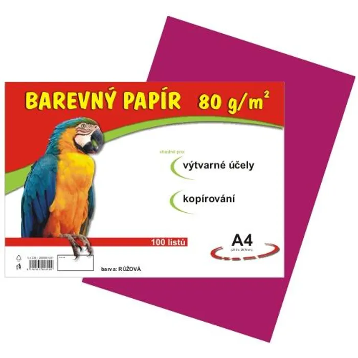 Hlavný obrázok produktu papír pro výtvarnou výchovu A4/100/80g růžový