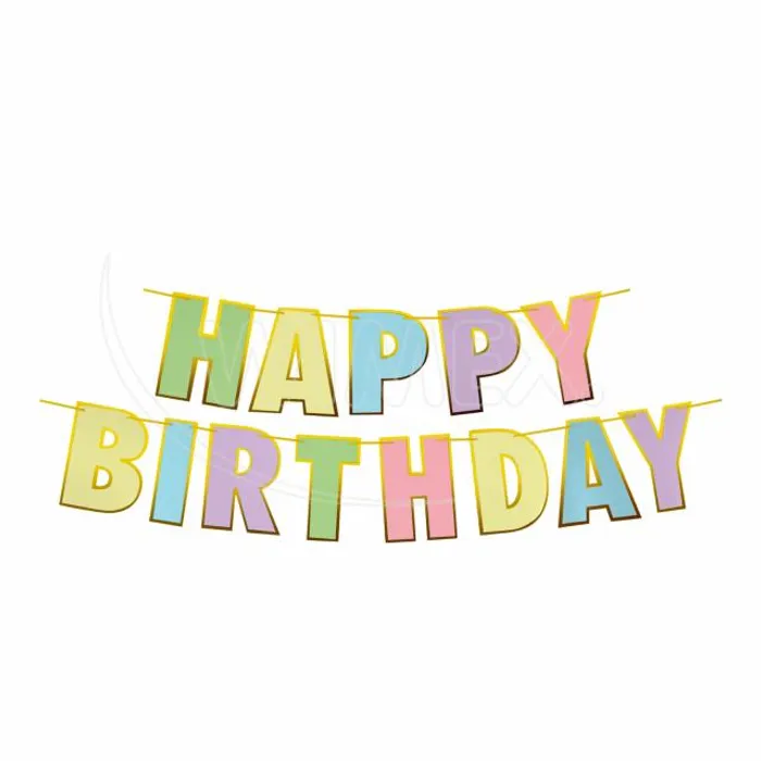 Hlavný obrázok produktu Papírová girlanda sada "HAPPY BIRTHDAY" 16 x 20 cm písmena + 5m provázek [1 sada]