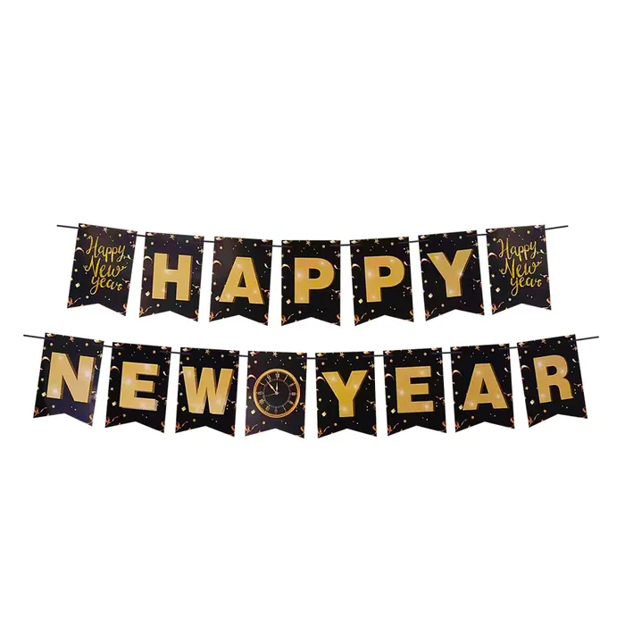 Hlavný obrázok produktu Papírová girlanda sada "HAPPY NEW YEAR" 16 x 20 cm písmena + 5m provázek [1 sada]
